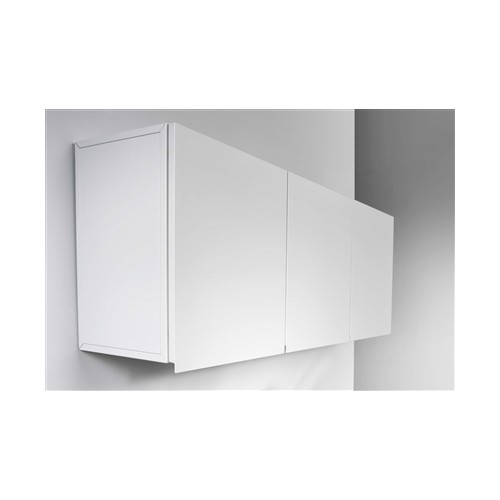 Armoire suspendue métal blanc montées 150cm poignée invisibe