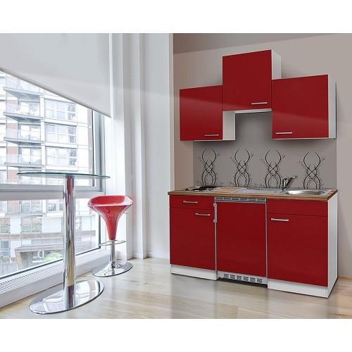Junior keuken 150 cm BERGAMO ROOD koelkast - kookplaat
