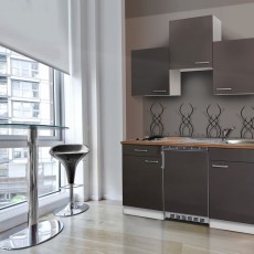 Junior kitchen 150 cm GREY fridge - electrical hob