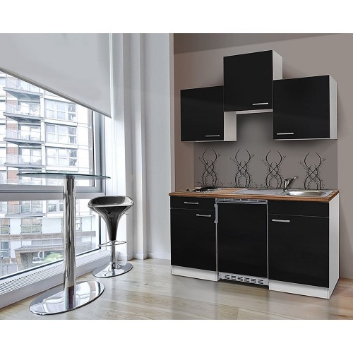 Junior keuken 150 cm NERO ZWART koelkast - kookplaat