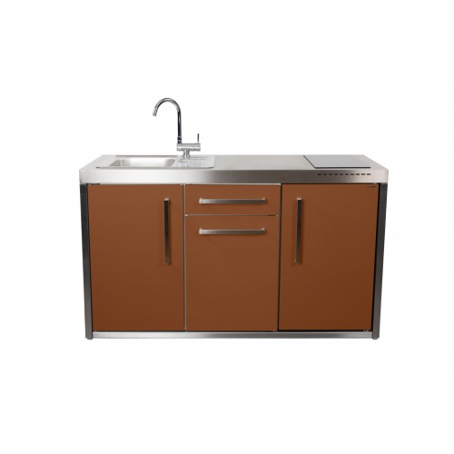 Cuisine dextérieur en métal MO 150 S - Evier droite -