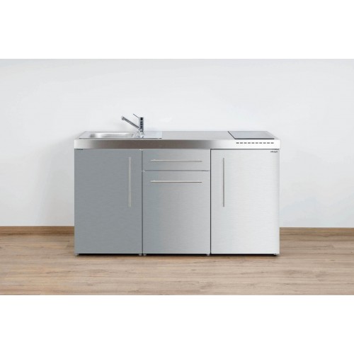 Minikeuken PREMIUMLINE EDELSTAAL MP 150 koelkast kookplaat