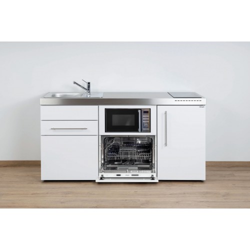 Minikeuken 170 cm Wit koelkast-vaatwas-magnetron-inductie