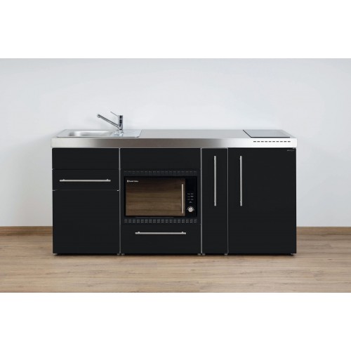 Minikeuken PREMIUMLINE MPMOS 180 A zwart met 3 toestellen