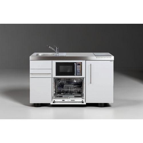 Mini-cuisine 150 cm Blanc frigo-lave-v-micro-ondes-induction