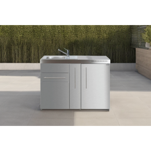 Minikeuken RVS INOX 120 cm met ingebouwde koelkast