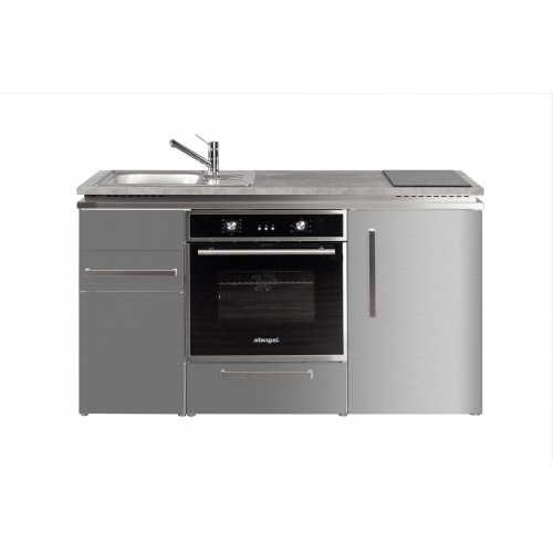 Minikeuken DESIGNLINE MDB 150 RVS - Inox met 3 toestellen