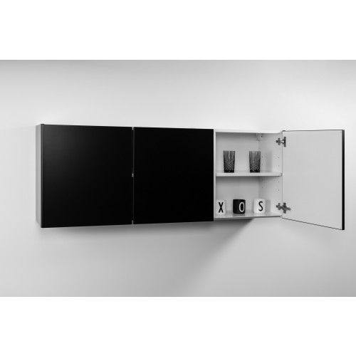 Armoires suspendue métal noir montées 150 cm