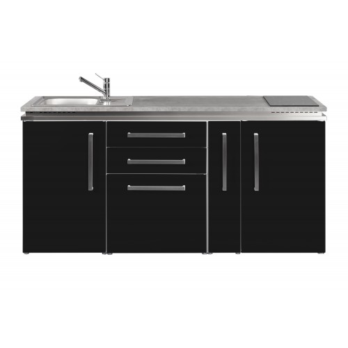 Minikeuken DESIGNLINE 180 cm koelkast en vitrokeramsiche koo